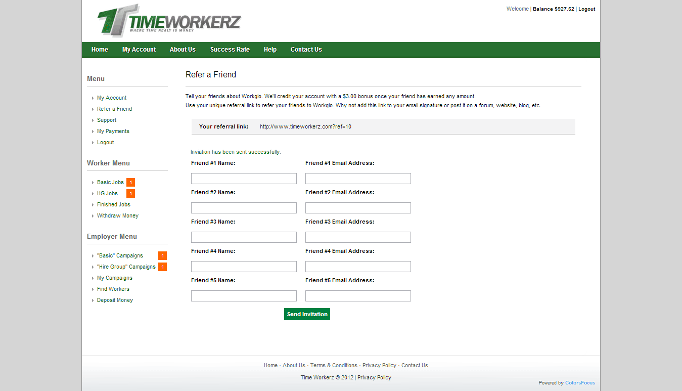 Worker — referral page