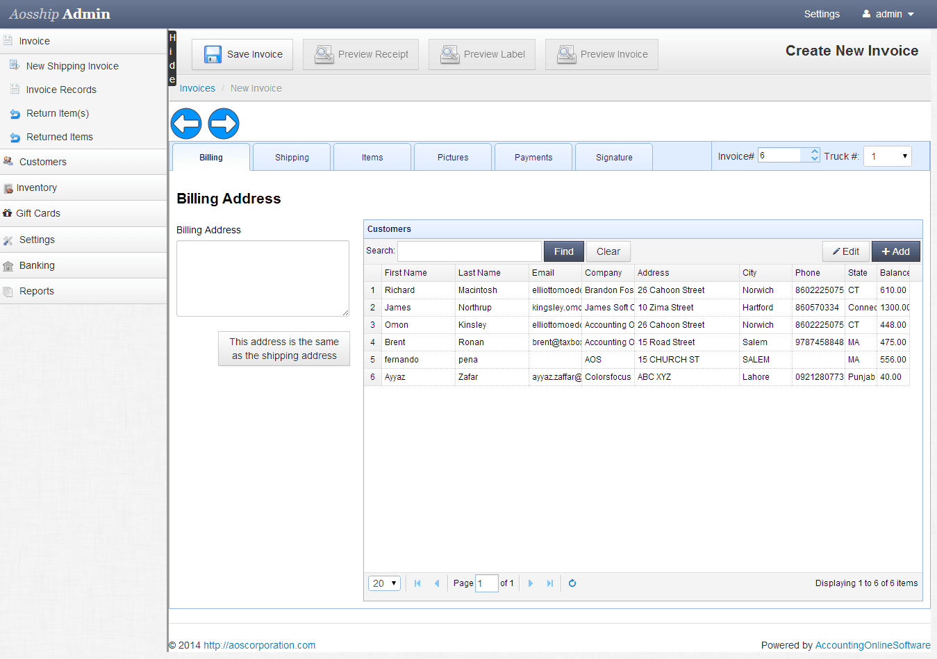 Shipping Invoice Management System screenshot 5