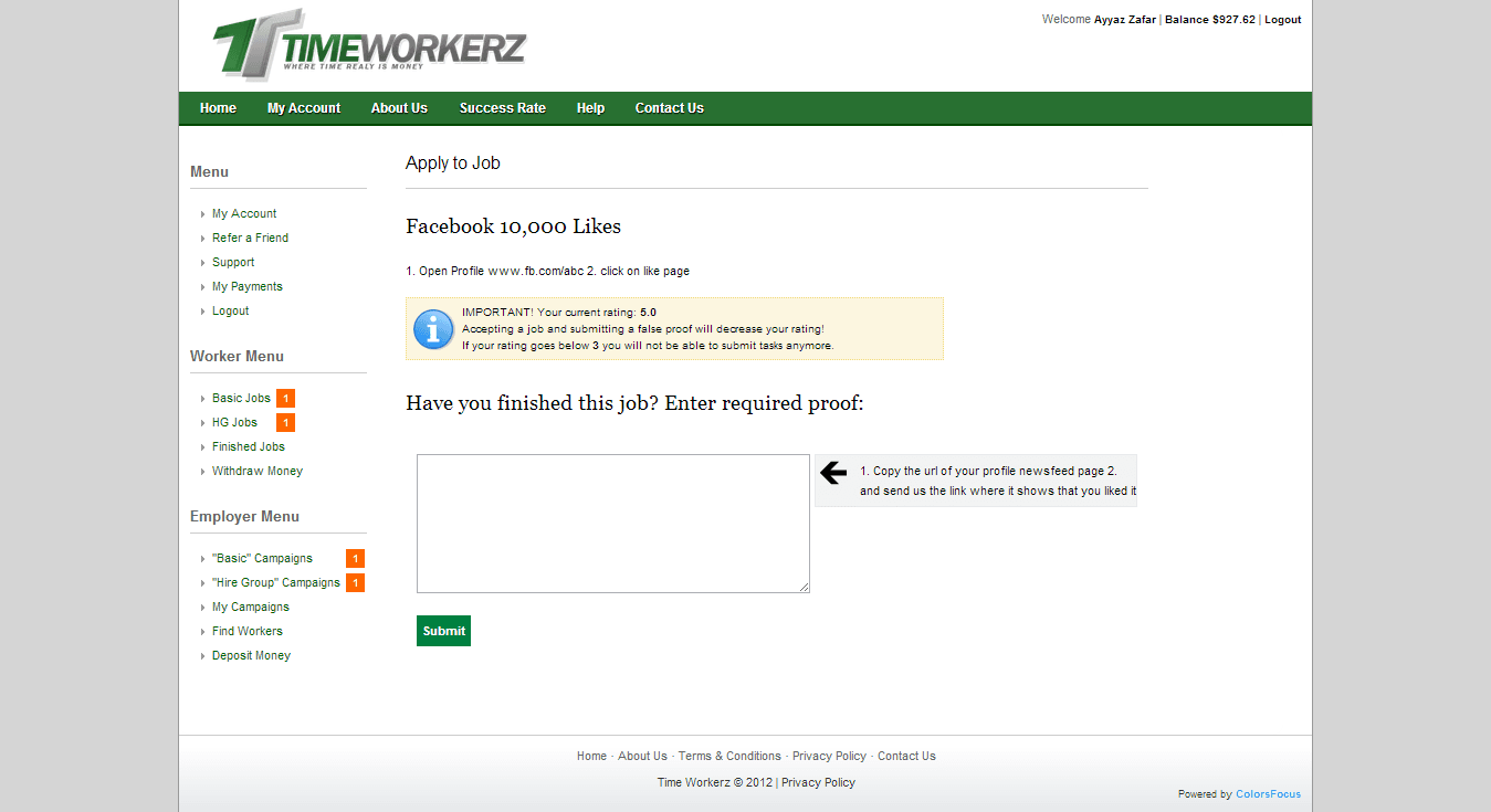 Worker — apply to job