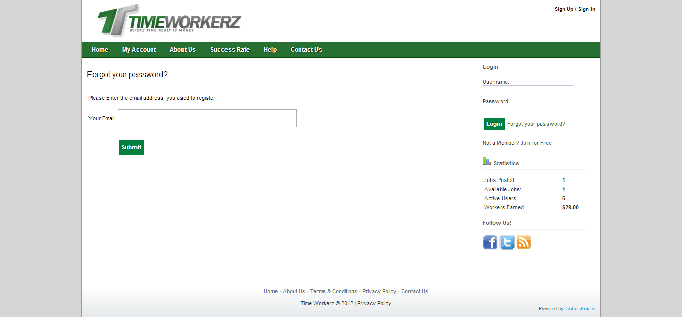 Time Workerz — forgot password