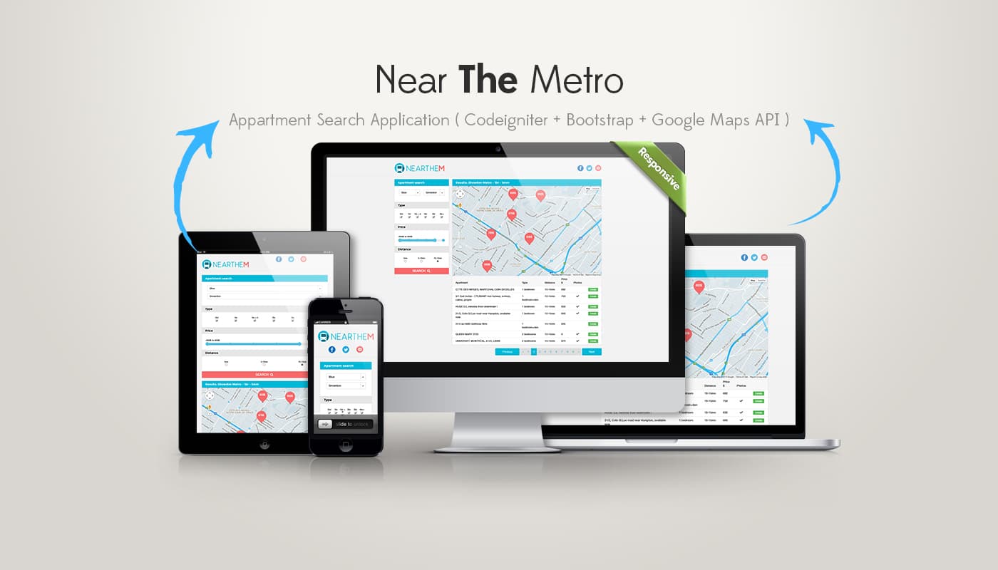 Near The Metro — responsive showcase (mobile / tablet / desktop)