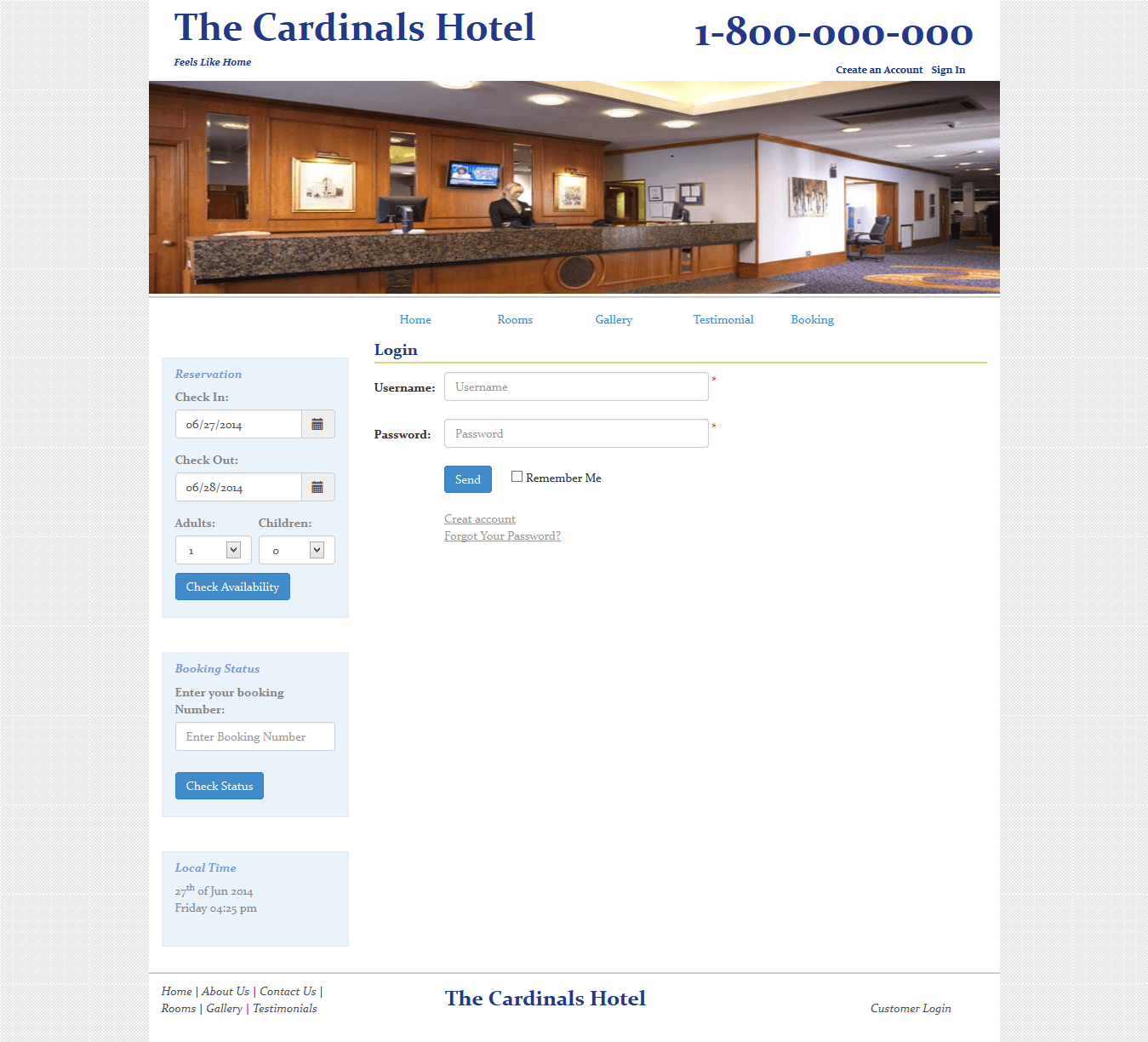 Hotel Booking — login