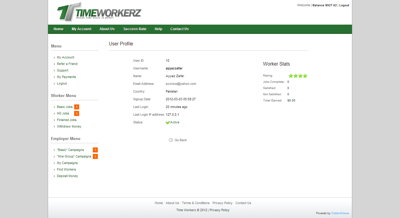 Worker — public profile