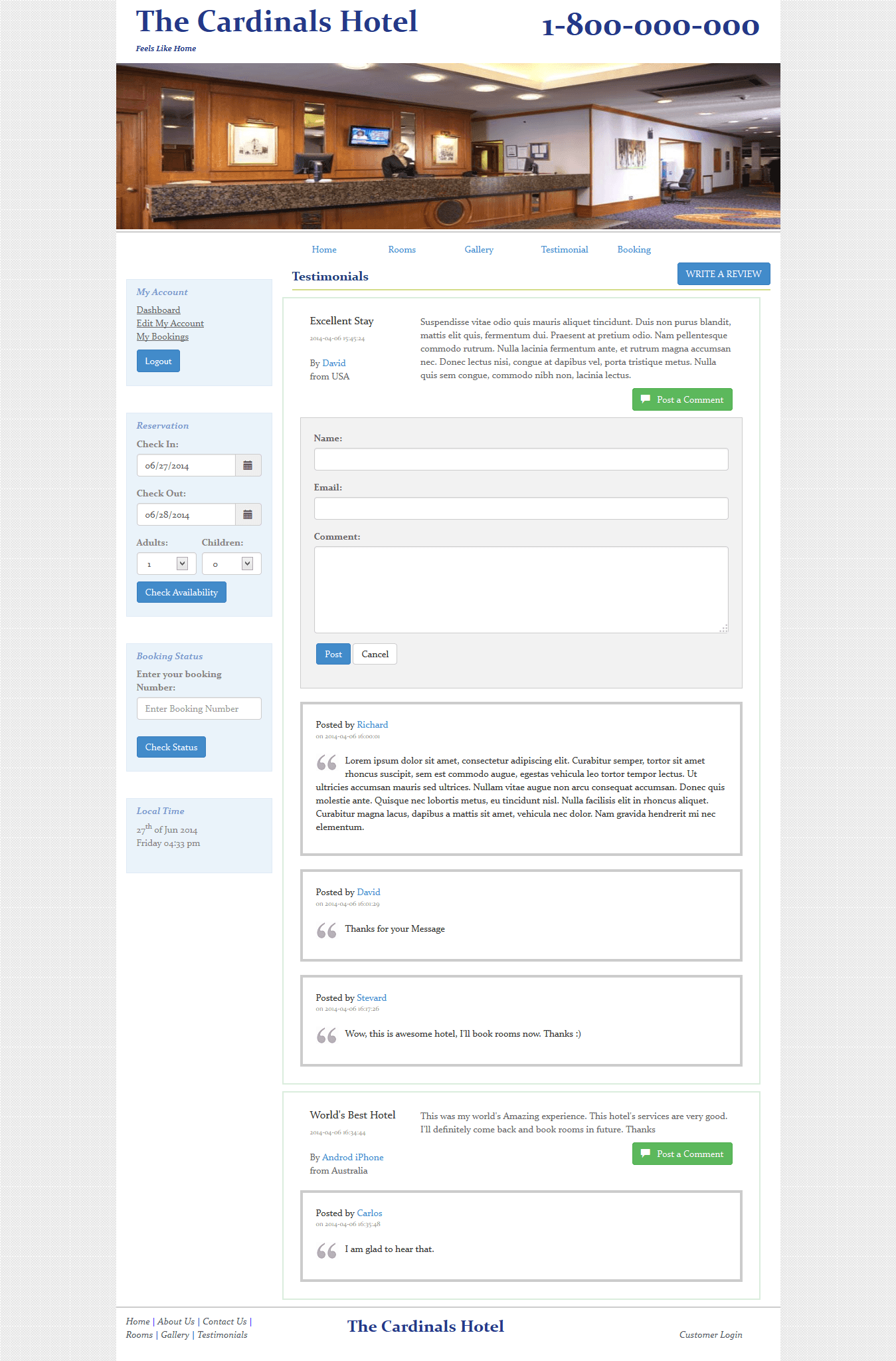 Hotel Booking — reply to comment