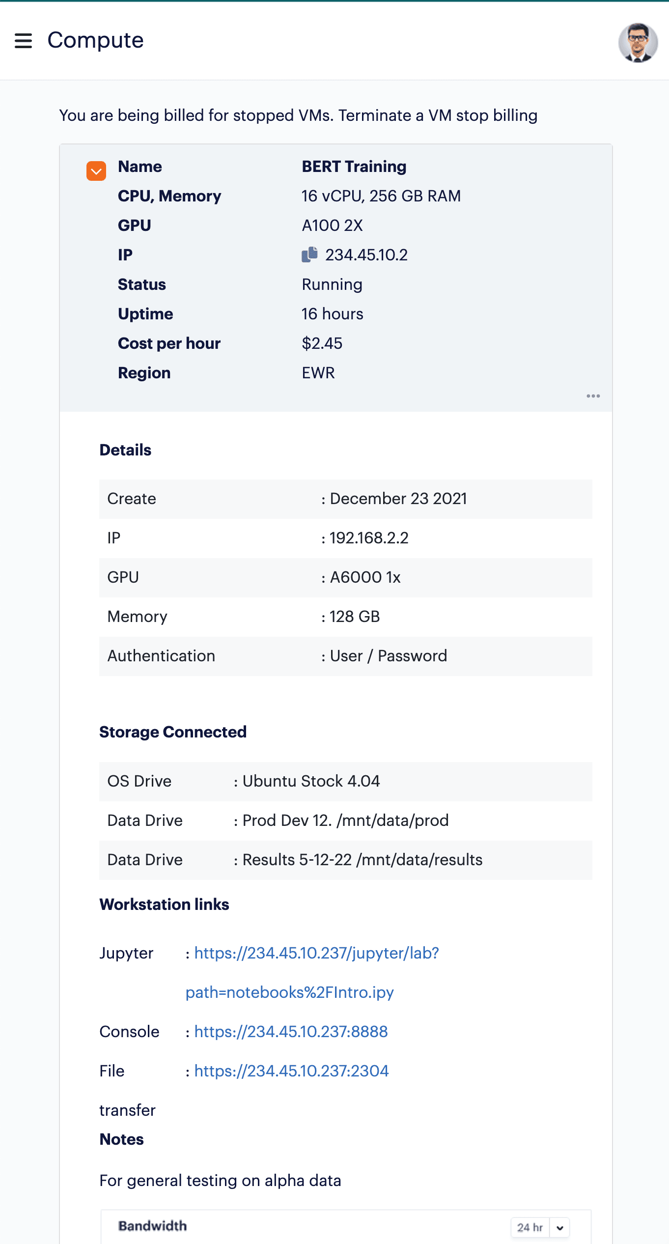 Redmond Dashboard — tablet view