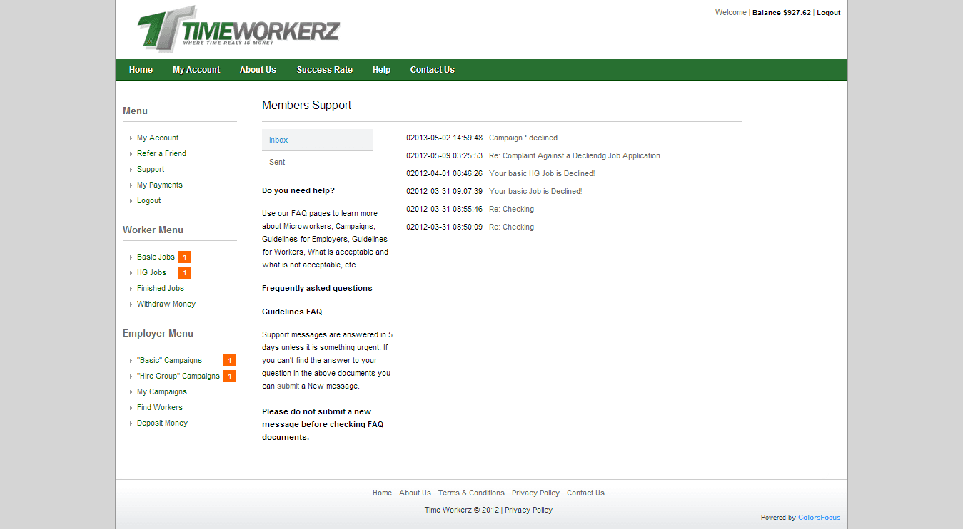 Worker — support / tickets