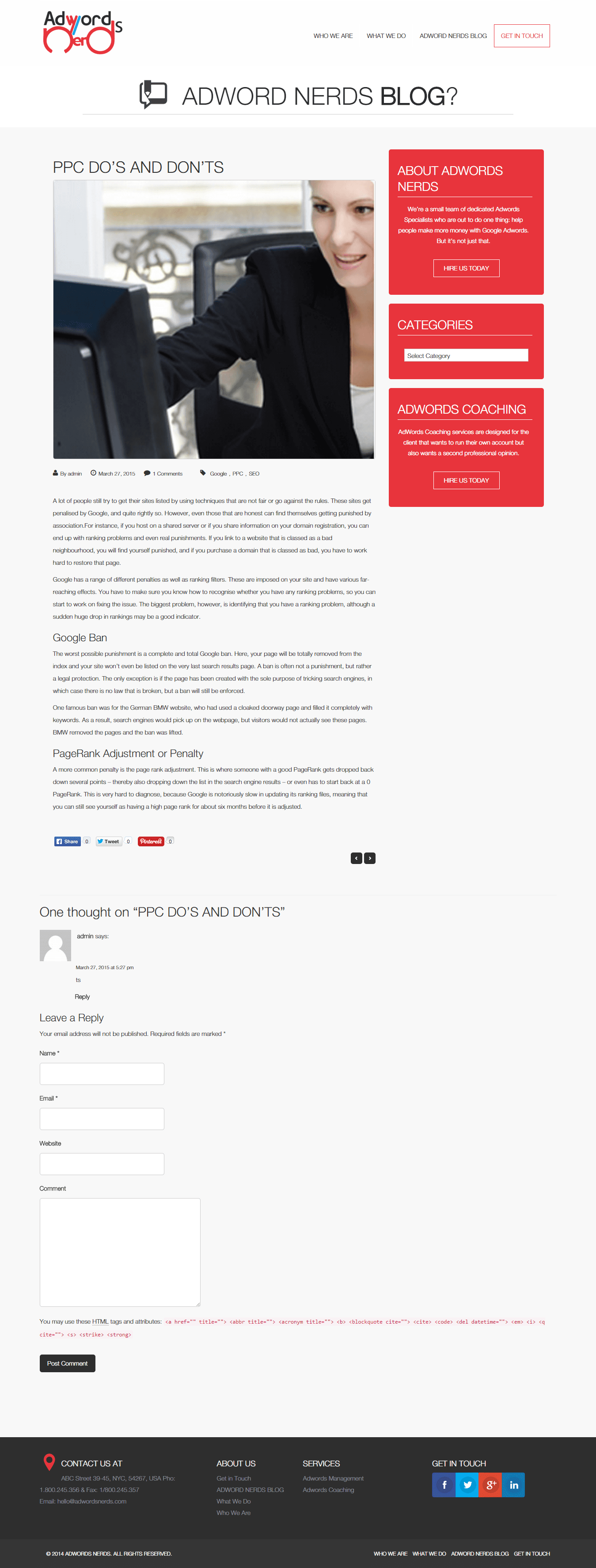 ADN — blog post detail page