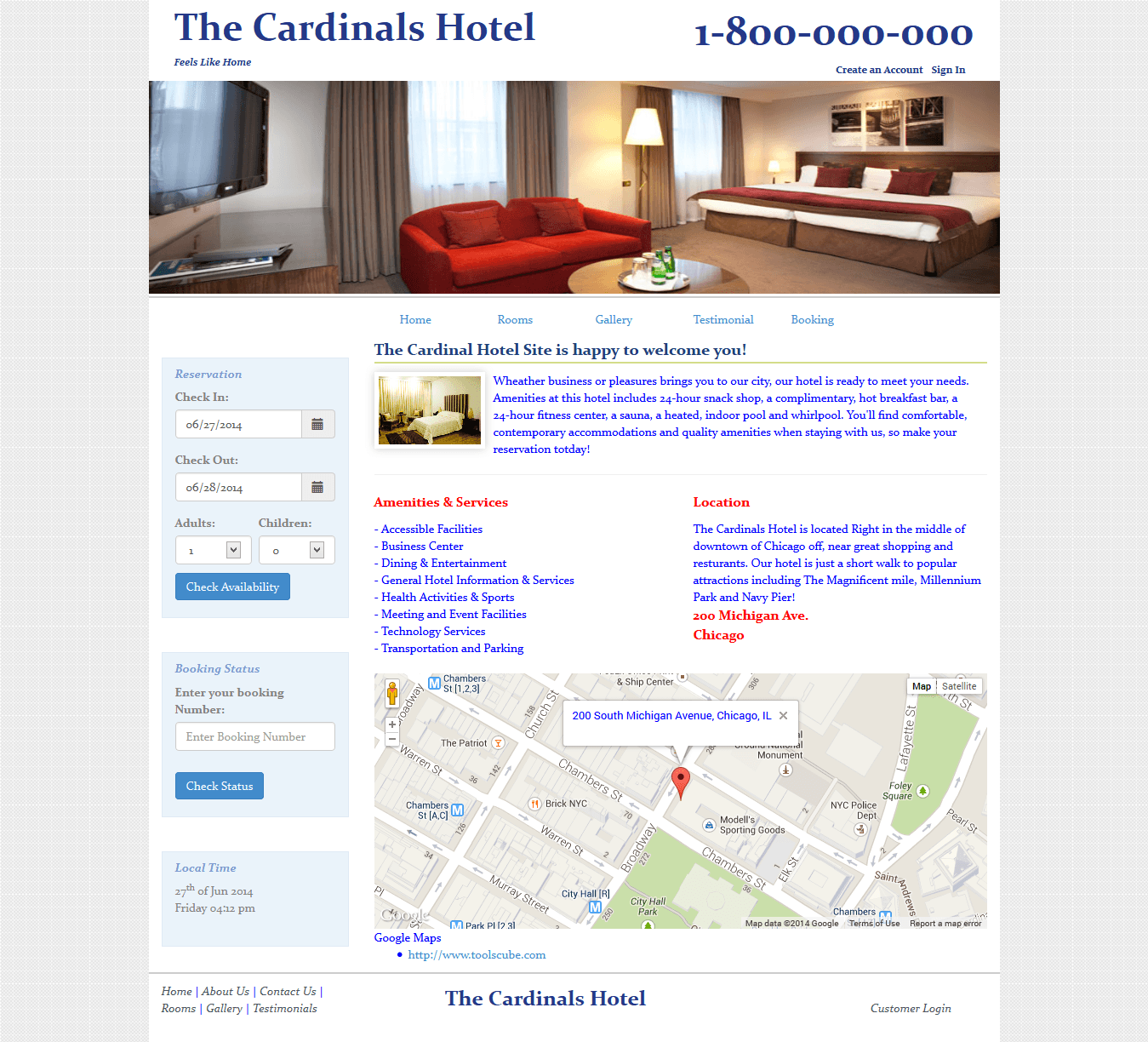 Hotel Booking — homepage