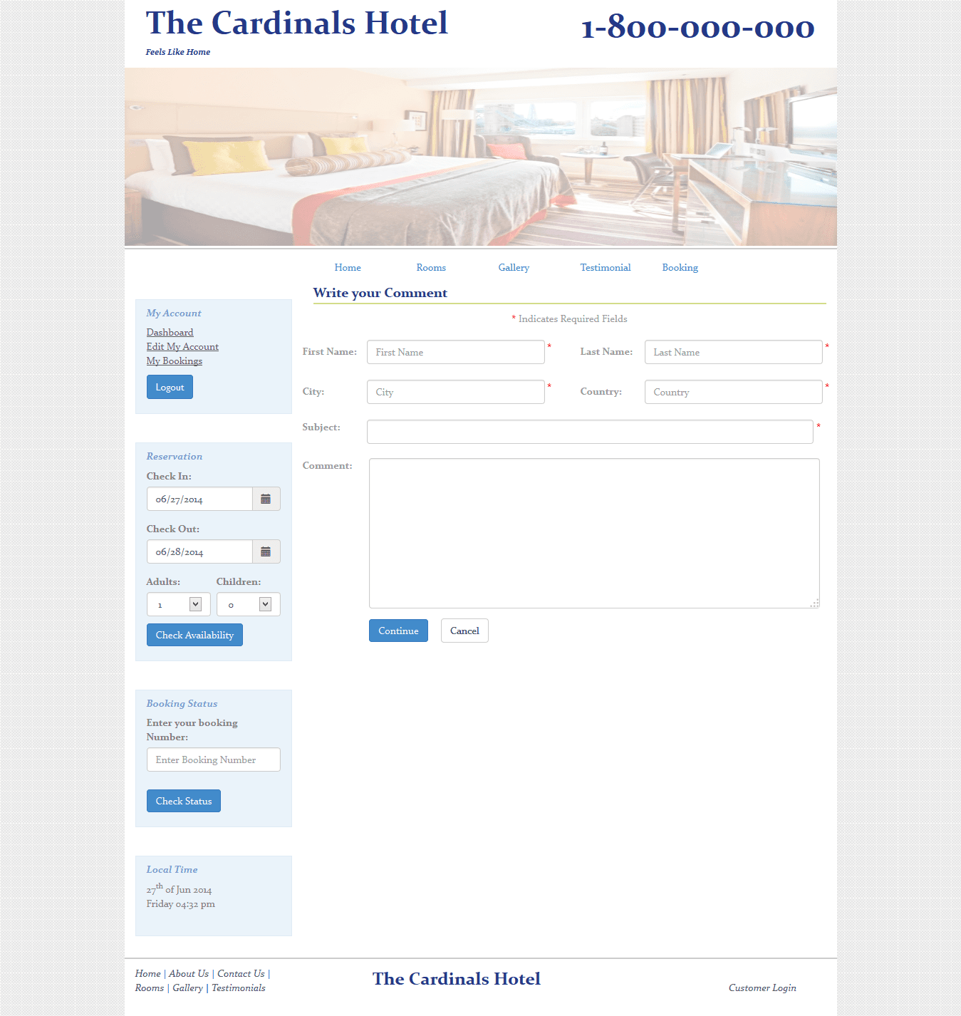 Hotel Booking — write review