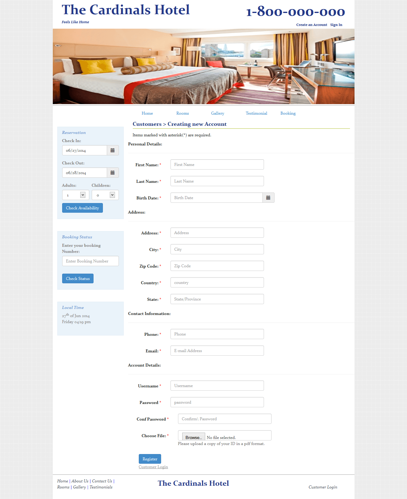Hotel Booking — register