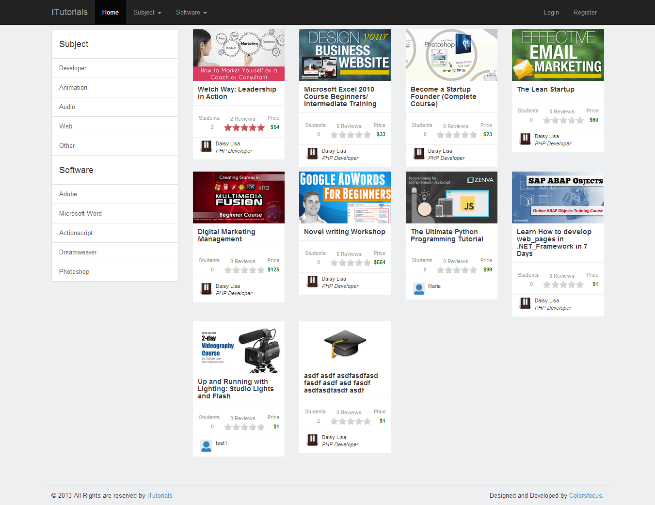 LMS — homepage