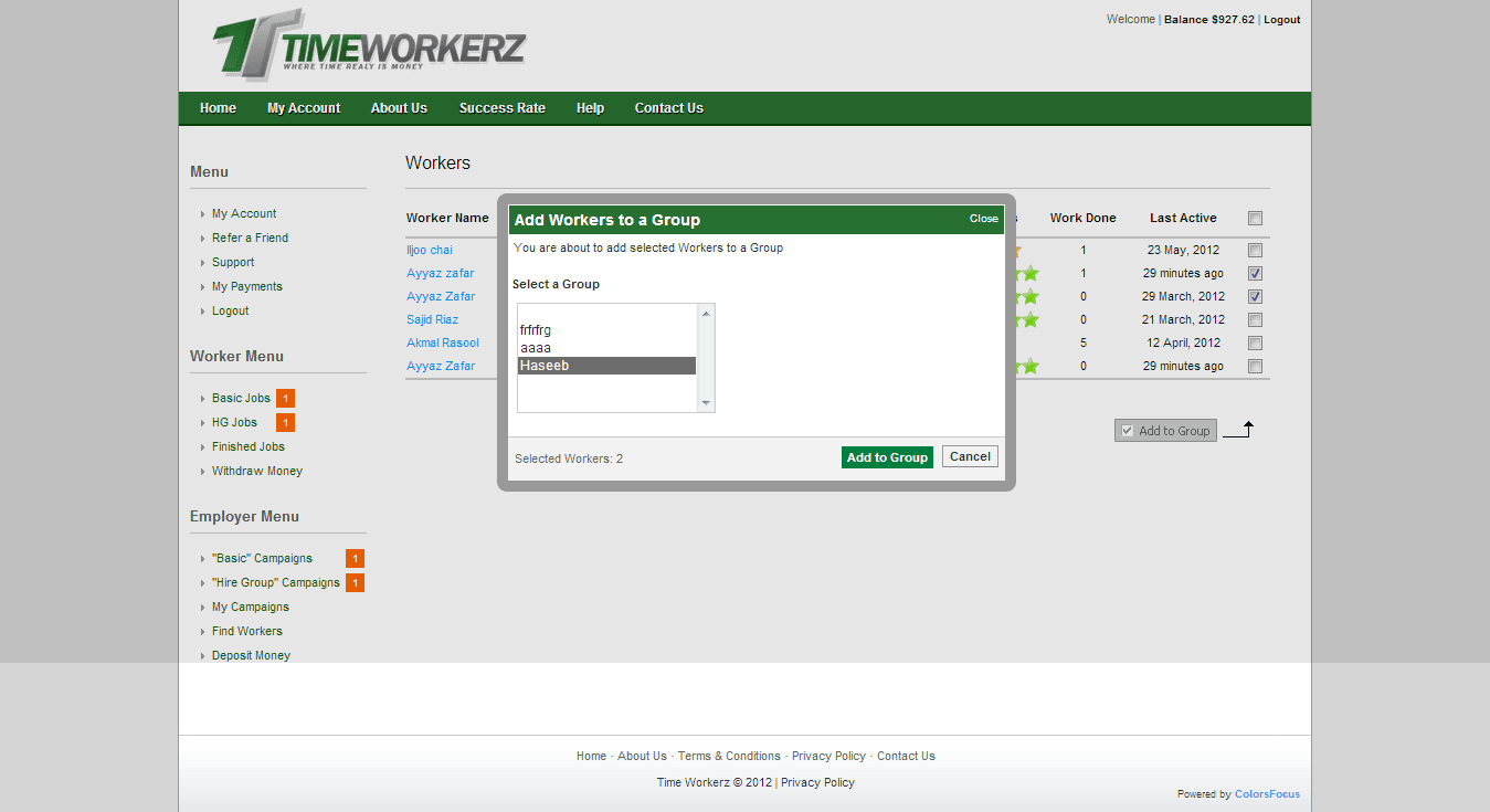 Employer — add members to group